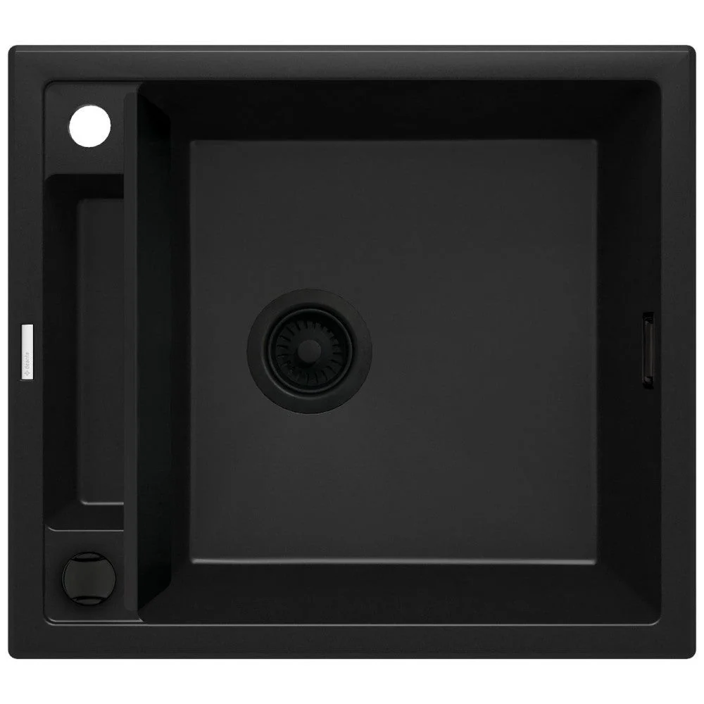 Deante Magnetic Set chiuveta bucatarie granit 56x50 cm, negru si baterie monocomanda Deante Milin negru