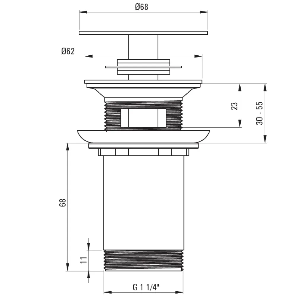 Deante Ventil click-clack universal pentru lavoare, alama