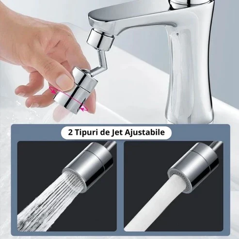 Extensor universal, 2 jeturi apă, rotire 360°