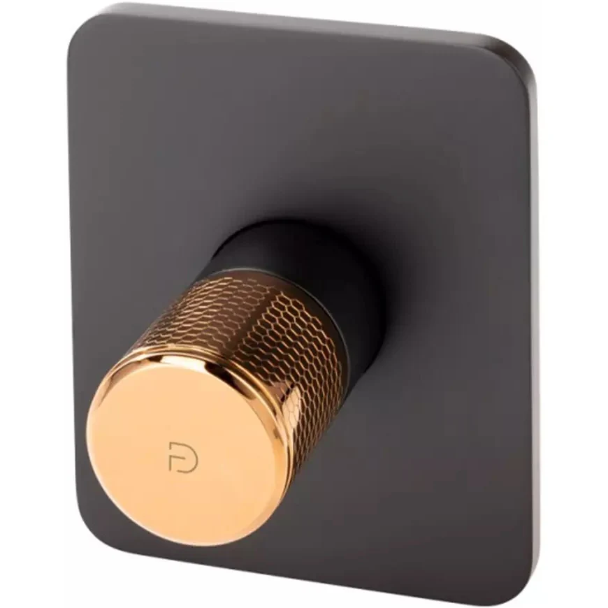 FDesign Ardesia Baterie dus monocomanda incastrata, negru mat/rose gold