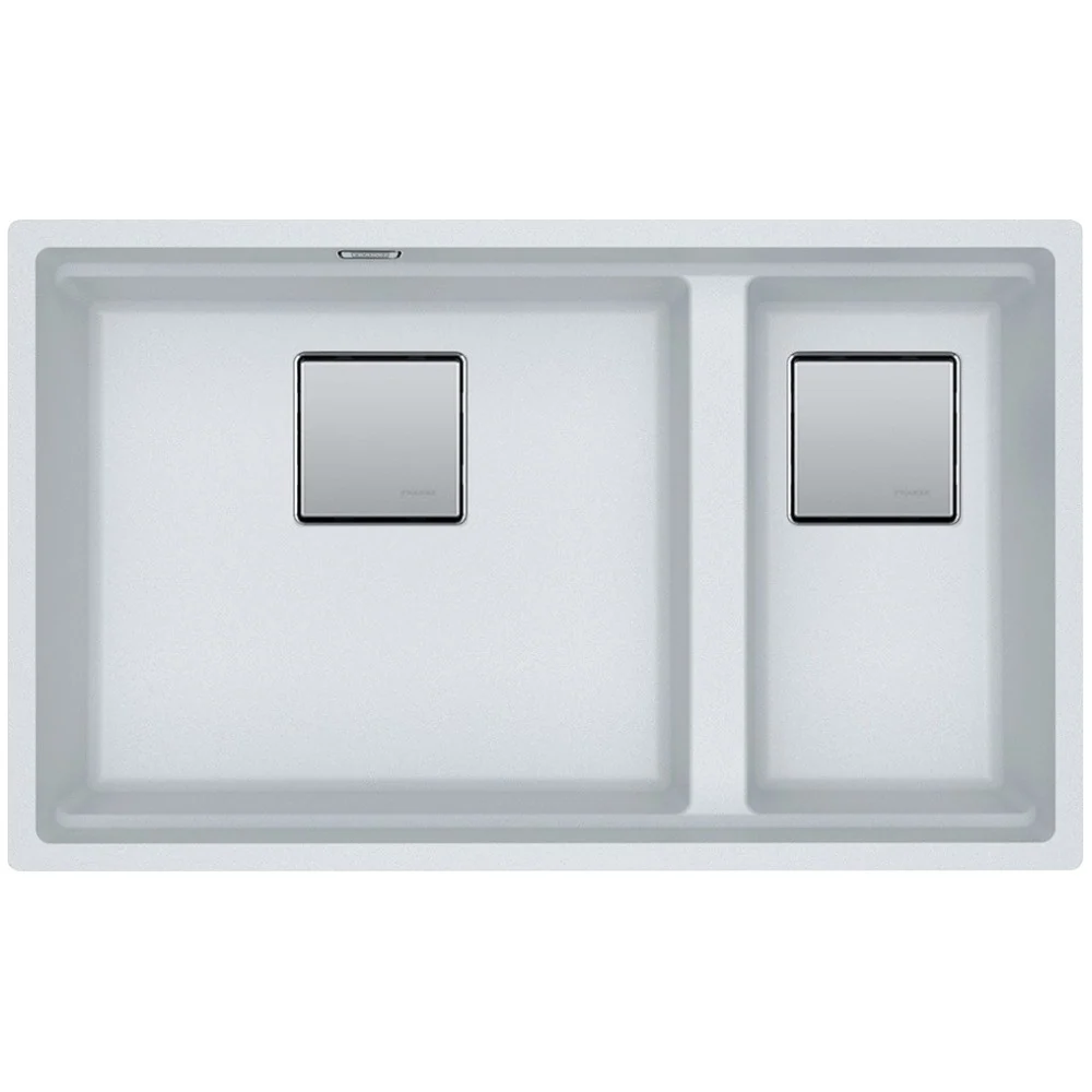 Franke Kubus 2 Sottotop KNG 120 Chiuveta bucatarie granit cu 2 cuve 76x46 cm, alb (bianco)