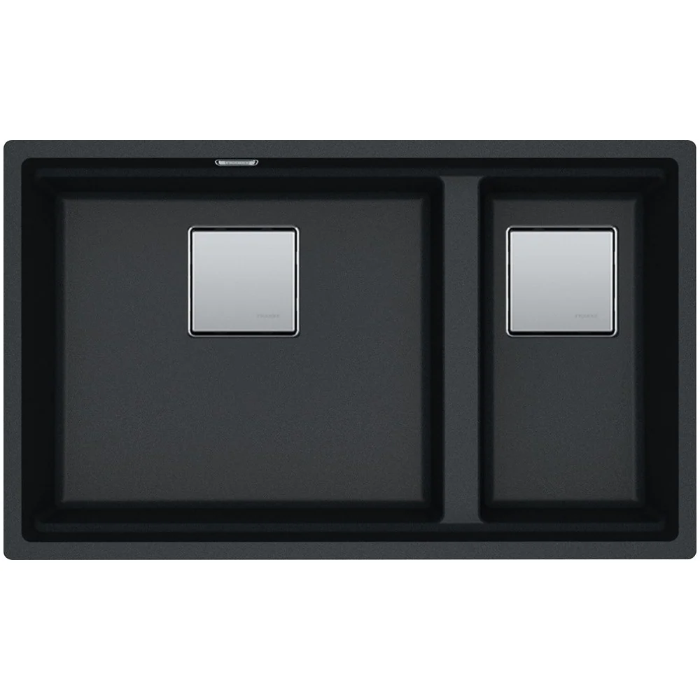 Franke Kubus 2 Sottotop KNG 120 Chiuveta bucatarie granit cu 2 cuve 76x46 cm, negru (nero)