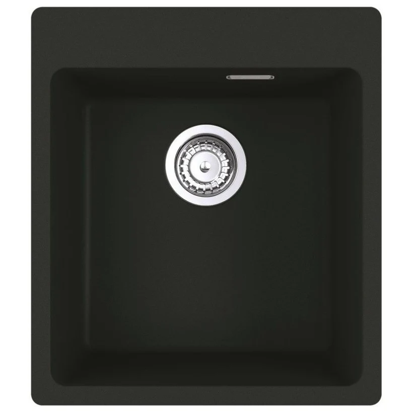 Franke Maris MRG 610-39 Set chiuveta bucatarie granit 44x50 cm cu baterie monocomanda Pola, negru