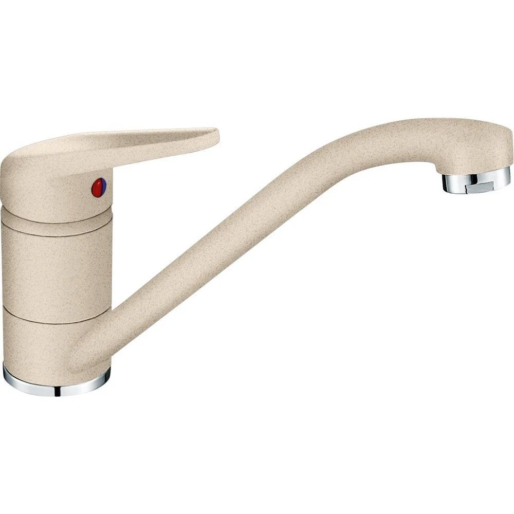 Franke Single 1 Chiuveta bucatarie tectonite Ø50 cm cu baterie monocomanda Novara Plus, bej (avena)