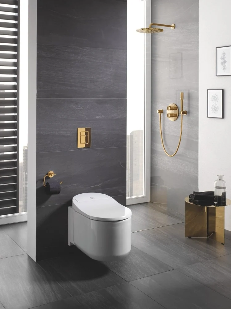 Furtun dus Grohe Essentials 125 cm, auriu (cool sunrise)