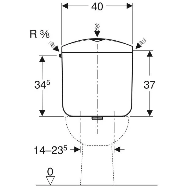 Geberit AP117 Rezervor WC, alimentare laterala sau centru-spate