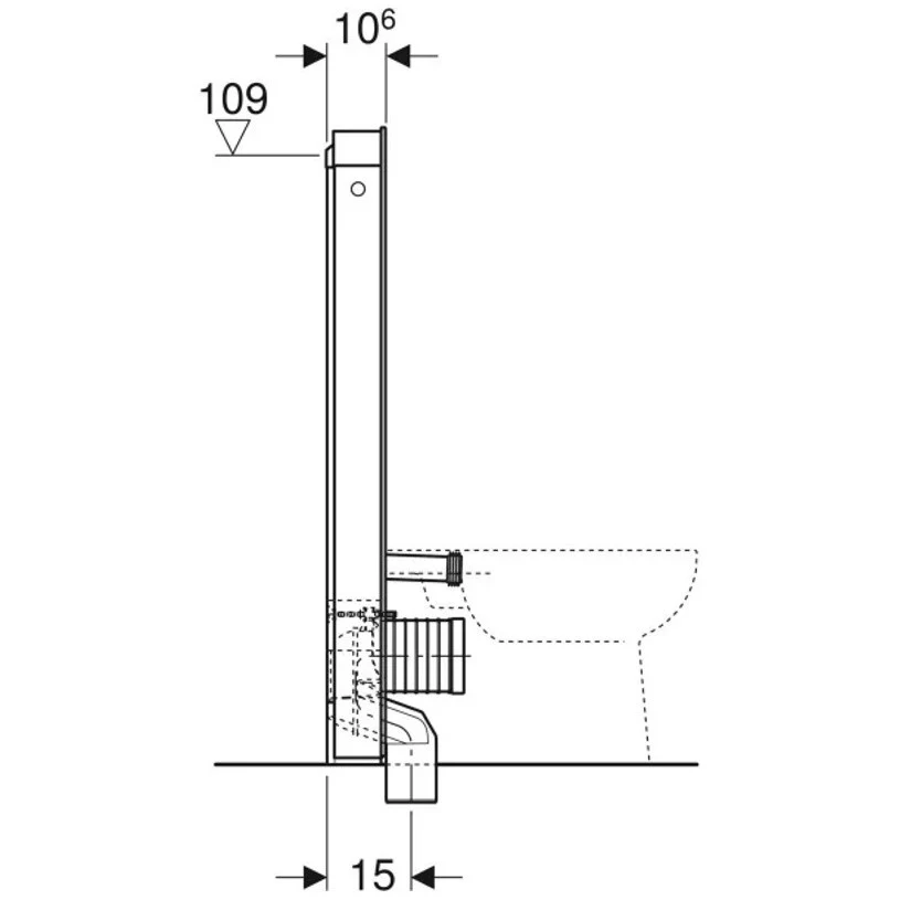Geberit Monolith Modul stativ pentru vas WC pe pardoseala, H114 cm, negru