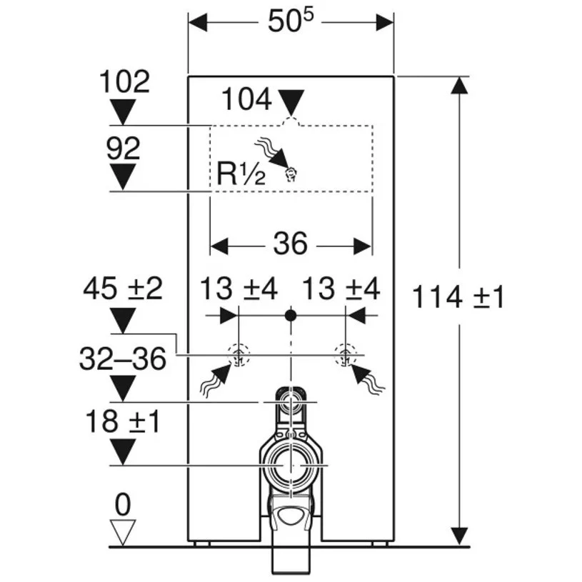 Geberit Monolith Modul stativ pentru vas WC pe pardoseala, H114 cm, bej (nisipiu)
