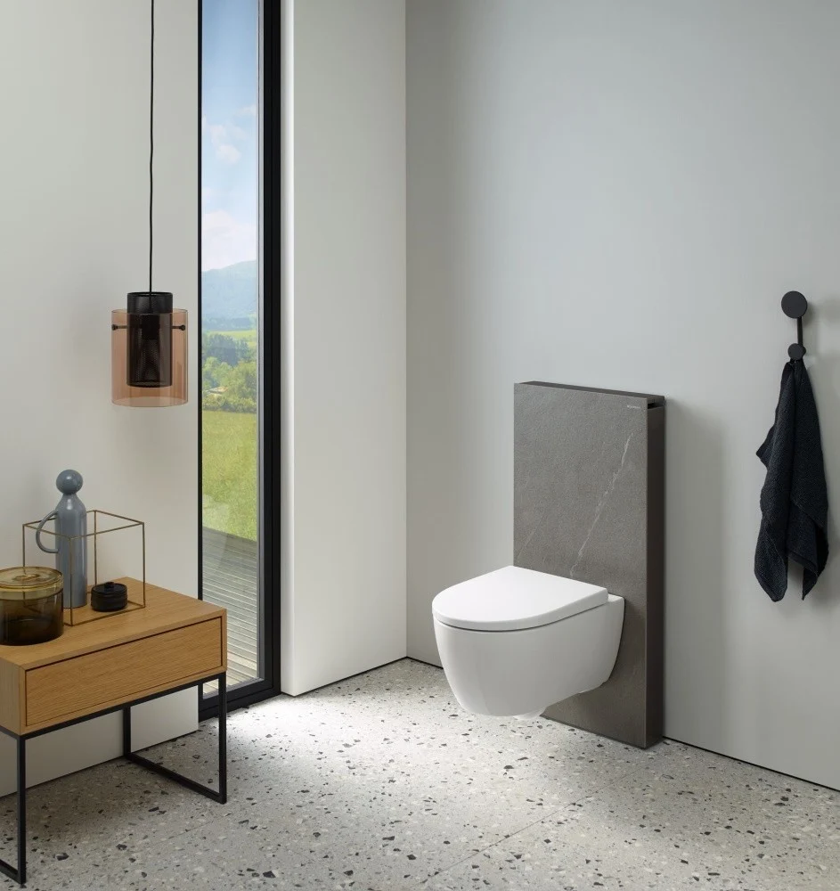Geberit Monolith Modul stativ pentru vas WC suspendat, H101 cm, gri (piatra imitatie ardezie)
