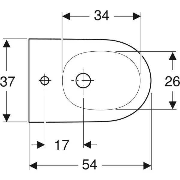 Geberit One Bideu suspendat 37x54 cm