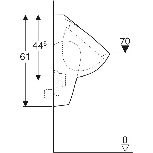 Geberit Selnova Pisoar alimentare prin spate 36x37xH61 cm