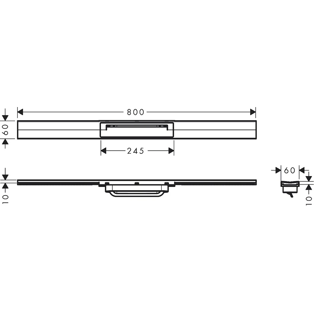 Grila ornament rigola dus Hansgrohe RainDrain Flex 80 cm, alb mat