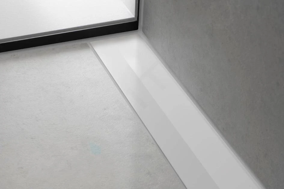 Grila ornament rigola dus Hansgrohe RainDrain Flex 80 cm, montaj la perete, alb mat