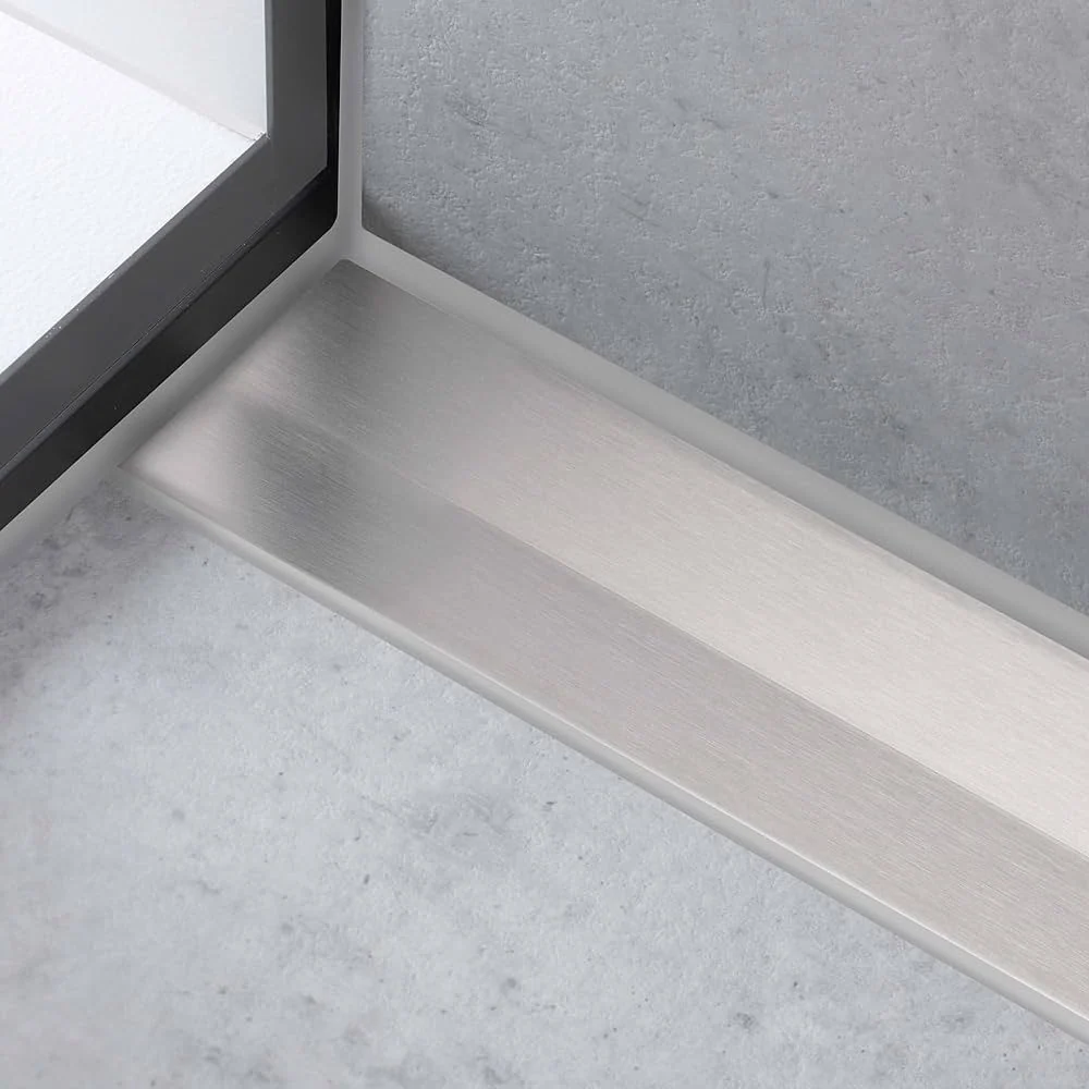Grila ornament rigola dus Hansgrohe RainDrain Flex 80 cm, montaj la perete, nichel mat (brushed stainless steel)