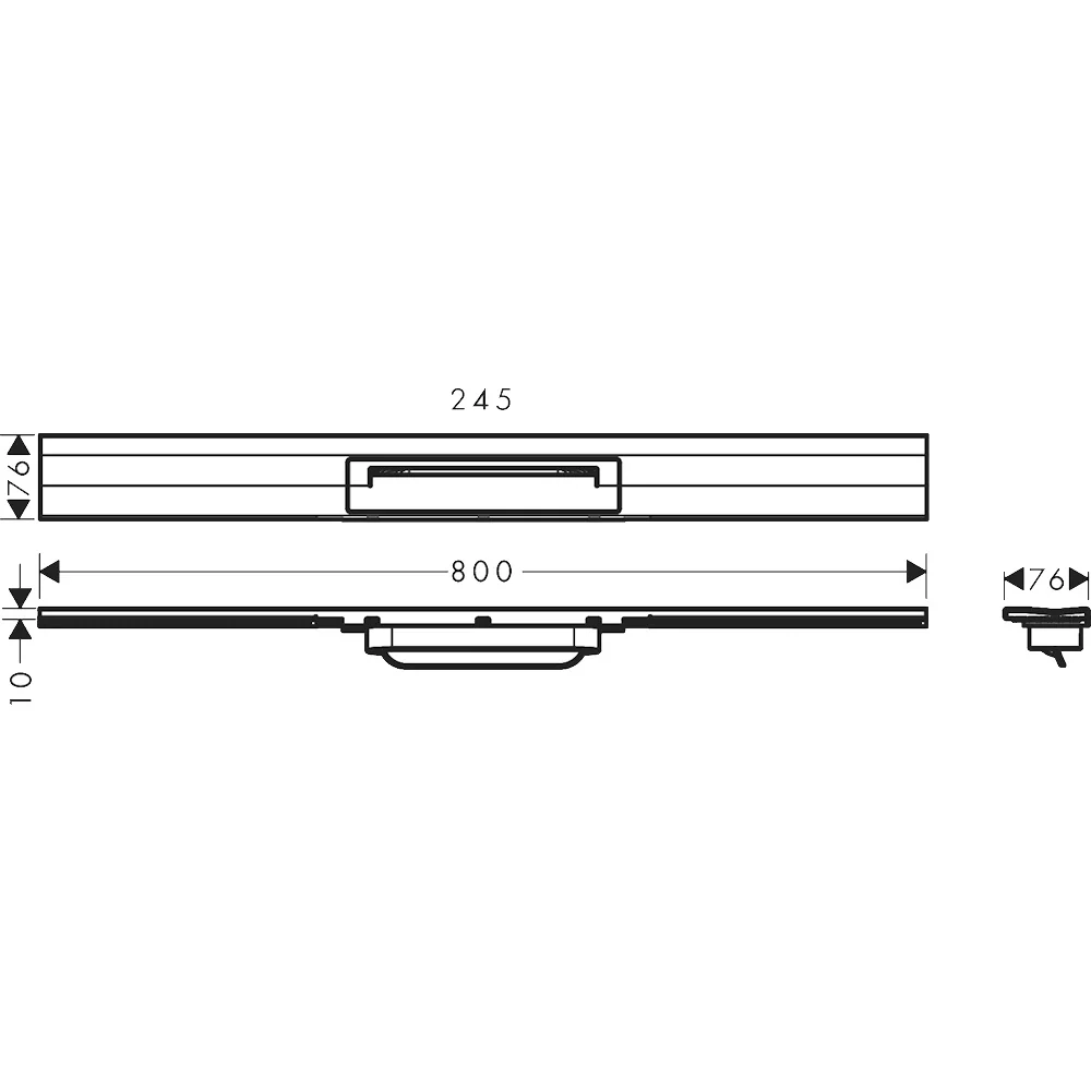 Grila ornament rigola dus Hansgrohe RainDrain Flex 80 cm, montaj la perete, nichel mat (brushed stainless steel)