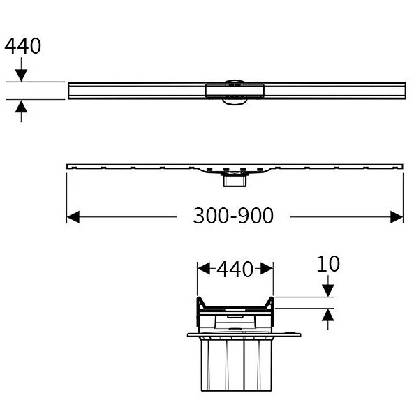 Grila rigola dus Geberit CleanLine80 ajustabila 30-90 cm, inox