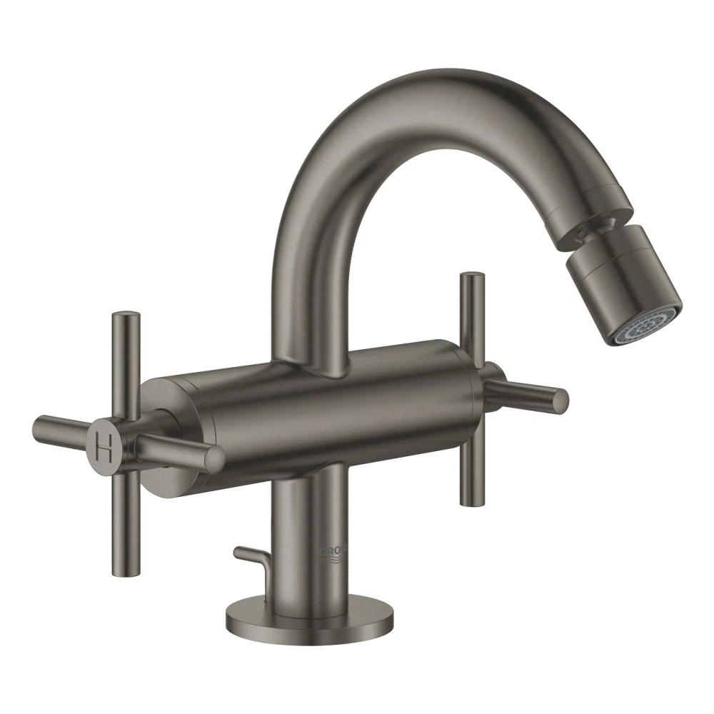 Grohe Atrio Baterie bideu dubla comanda cu ventil pop-up, antracit mat (brushed hard graphite)