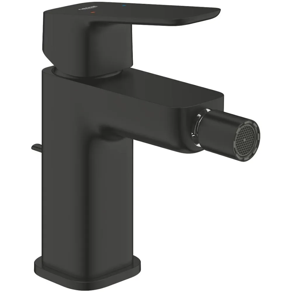 Grohe Cubeo Baterie bideu cu ventil pop-up, negru mat