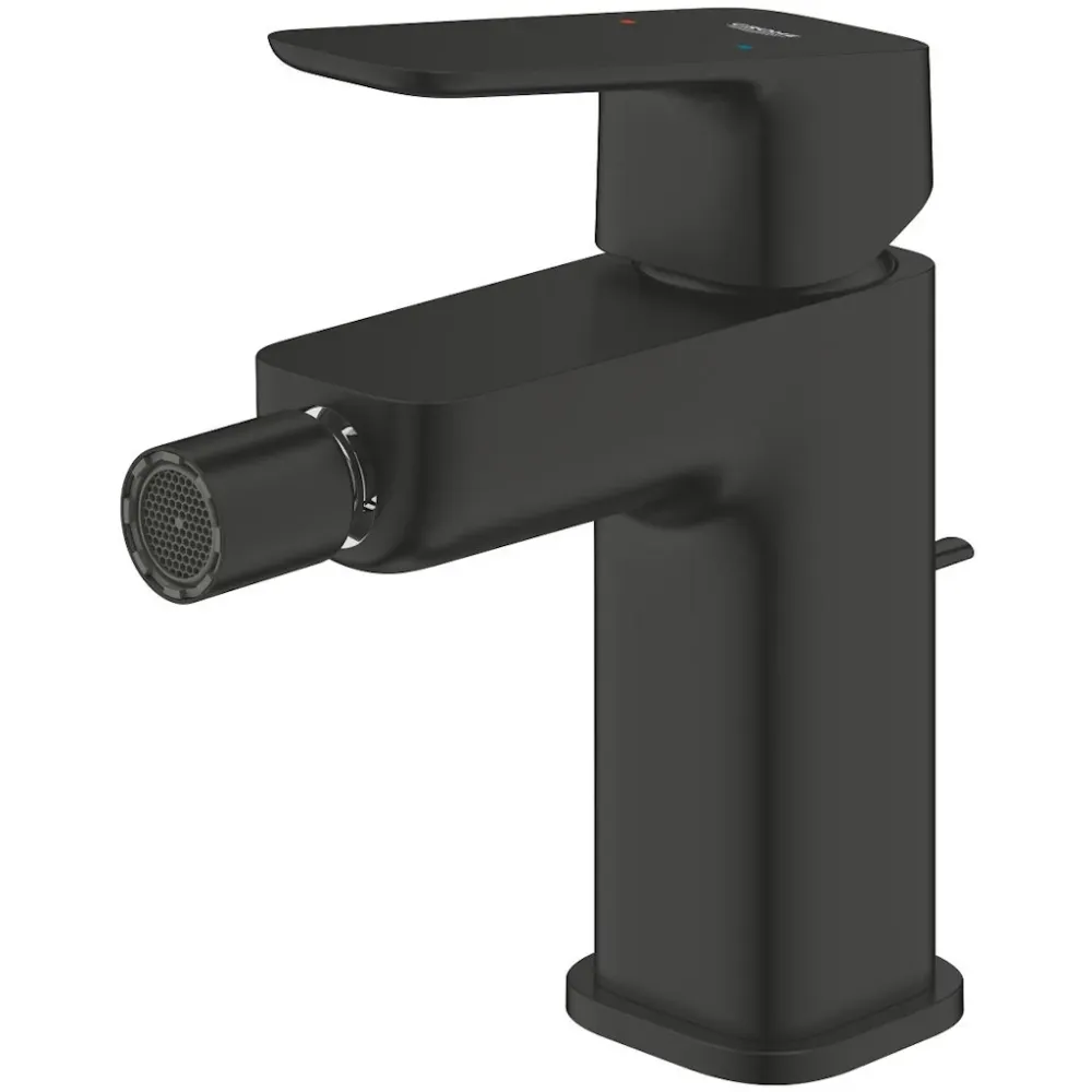 Grohe Cubeo Baterie bideu cu ventil pop-up, negru mat