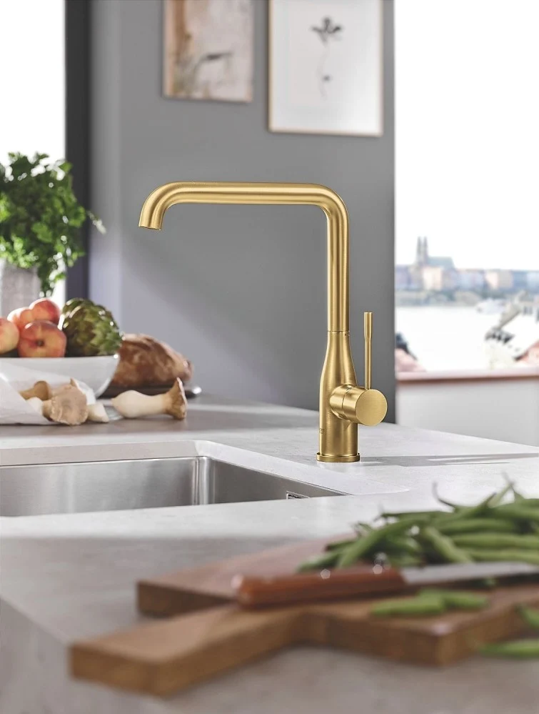 Grohe Essence Baterie chiuveta bucatarie, auriu mat (brushed cool sunrise)