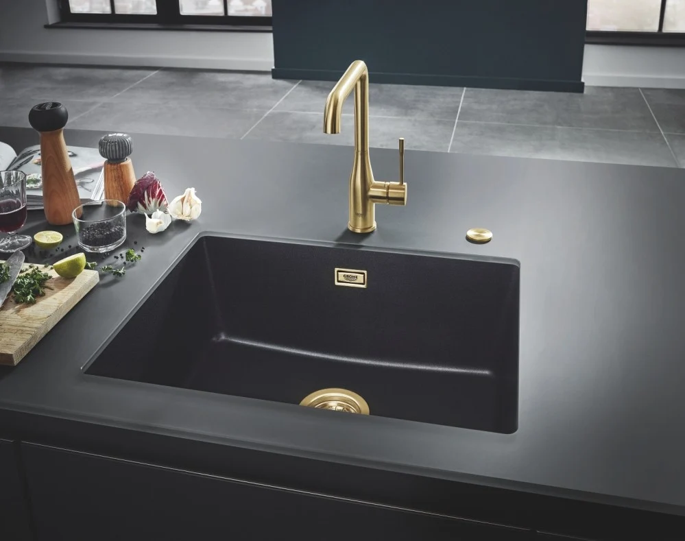Grohe Essence Baterie chiuveta bucatarie, auriu mat (brushed cool sunrise)