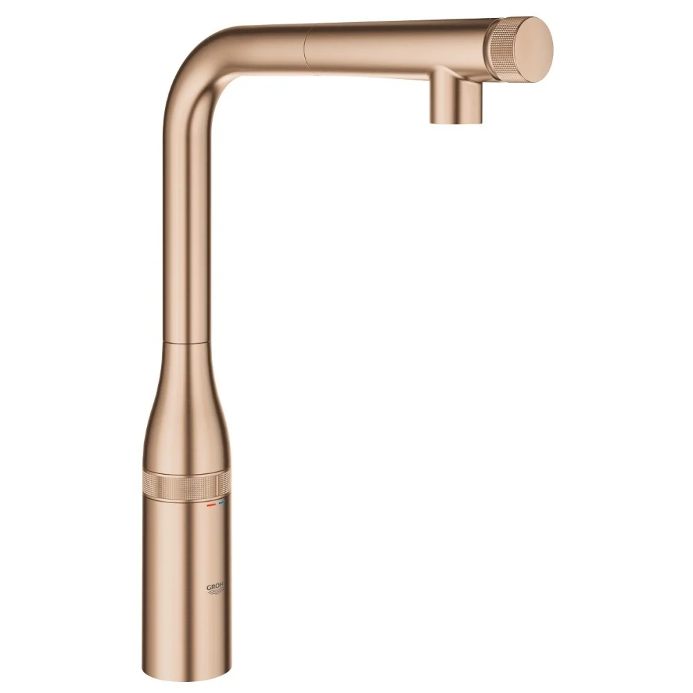 Grohe Essence Baterie chiuveta bucatarie cu dus extractibil si buton SmartControl, cupru mat (brushed warm sunset)