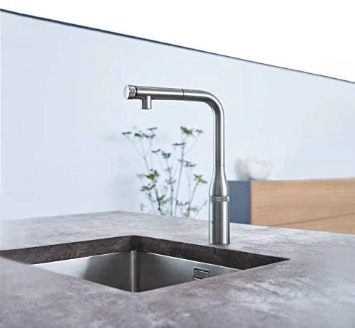 Grohe Essence Baterie chiuveta bucatarie cu dus extractibil si buton SmartControl, auriu (cool sunrise)