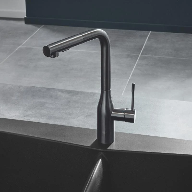 Grohe Essence Baterie chiuveta bucatarie monocomanda cu dus extractibil, antracit mat (brushed hard graphite)