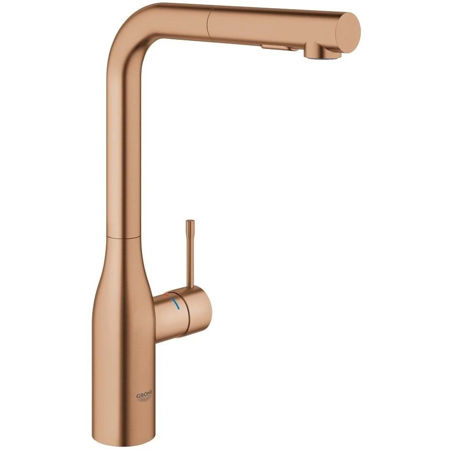 Grohe Essence Baterie chiuveta bucatarie monocomanda cu dus extractibil, cupru mat (brushed warm sunset)