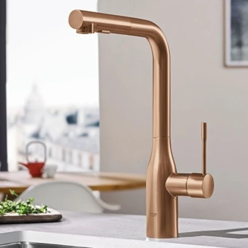 Grohe Essence Baterie chiuveta bucatarie monocomanda cu dus extractibil, cupru mat (brushed warm sunset)