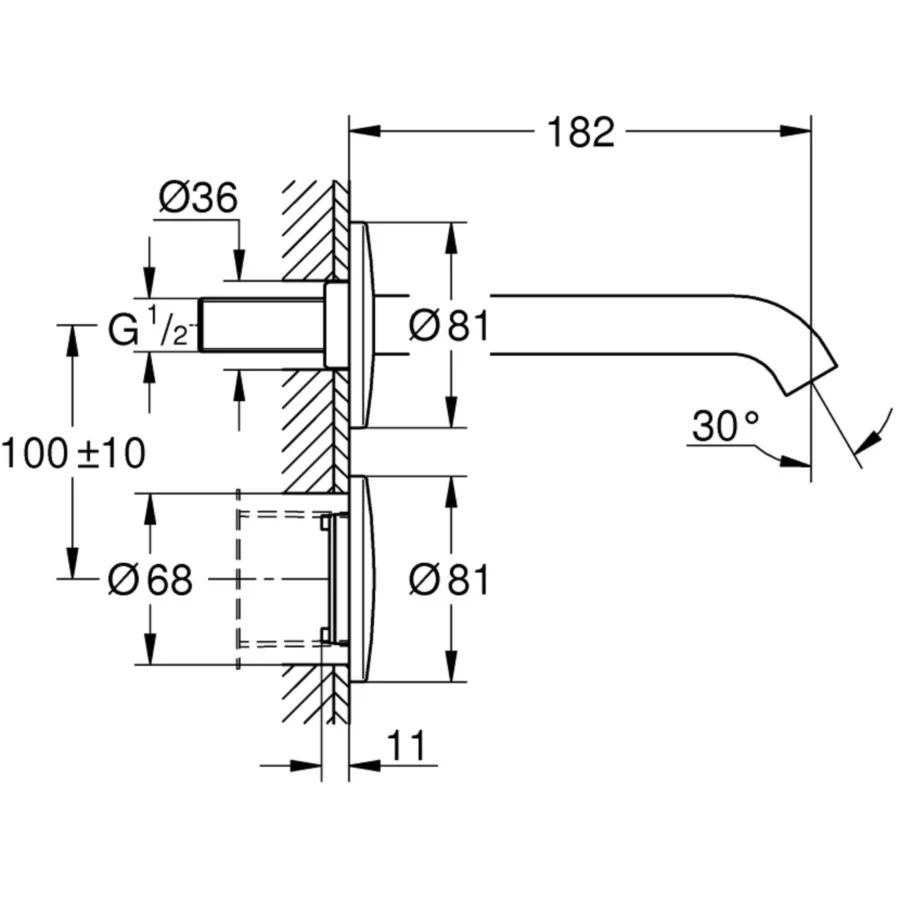 Grohe Essence E Baterie lavoar electronica cu infrarosu, transformator 230V, fara mixare apa, senzor bidirectional