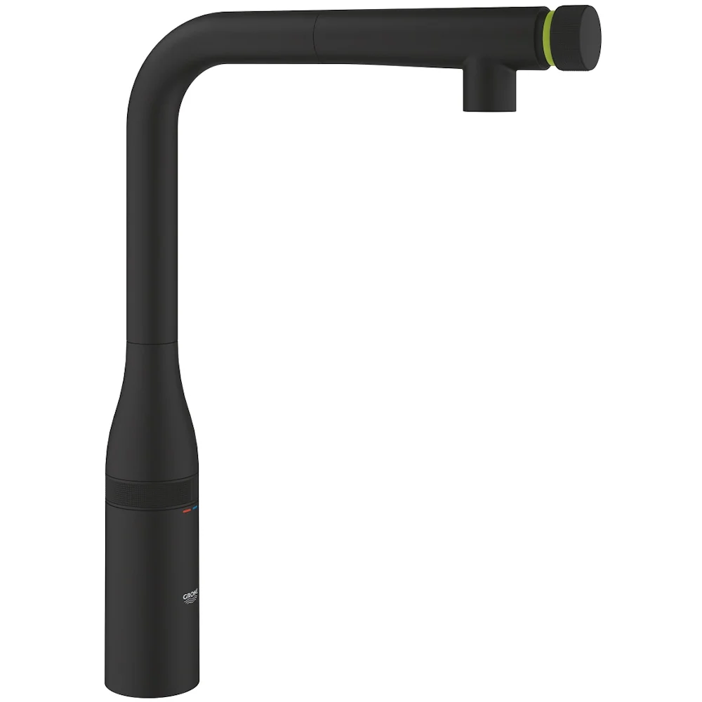 Grohe Essence SmartControl Baterie chiuveta bucatarie cu dus extractibil si buton SmartControl cu 1 tip de jet, negru mat...