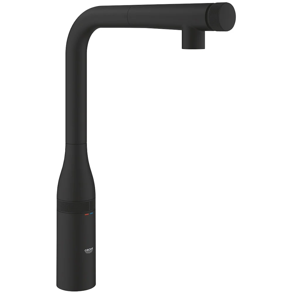 Grohe Essence SmartControl Baterie chiuveta bucatarie cu dus extractibil si buton SmartControl cu 1 tip de jet, negru mat...