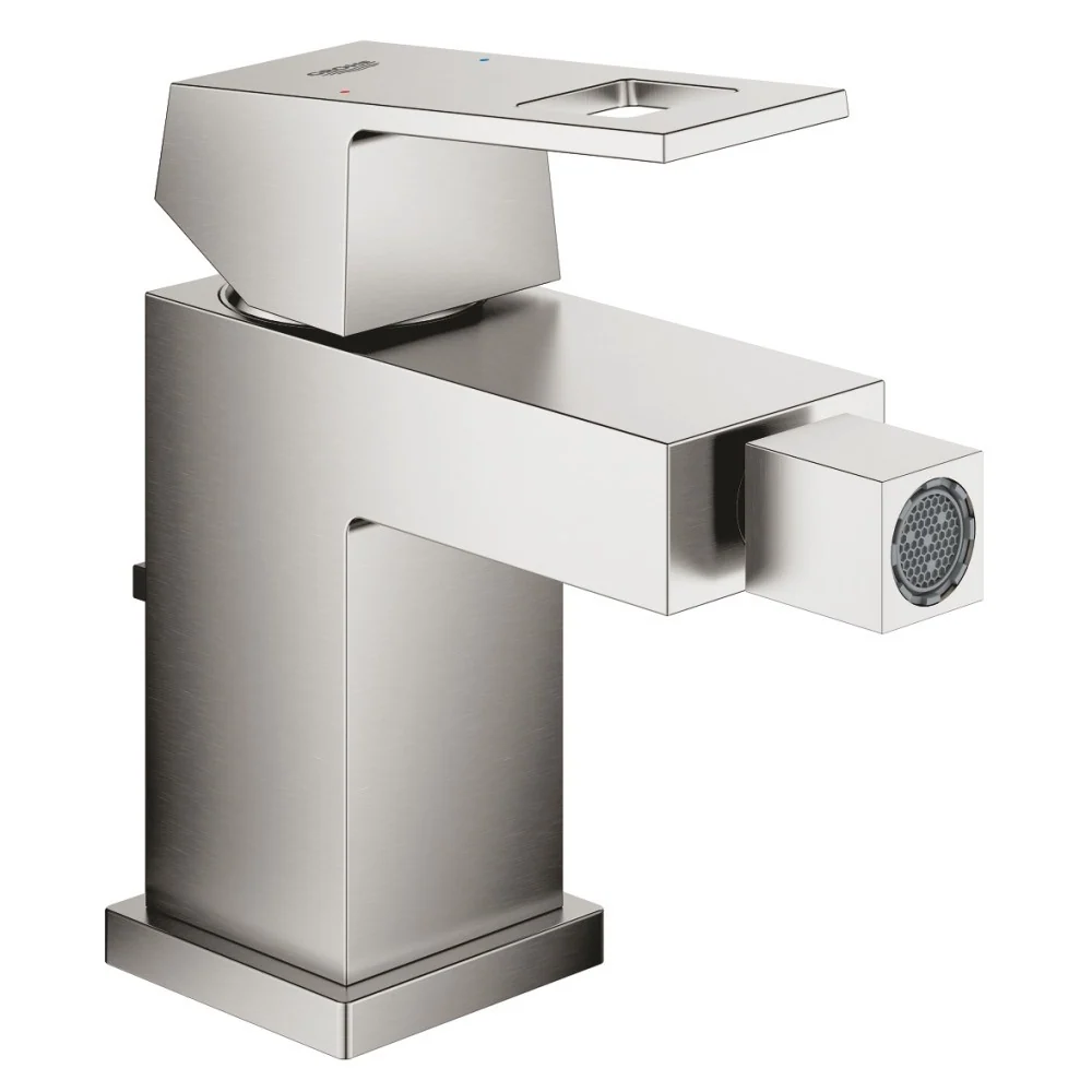 Grohe Eurocube Baterie bideu cu ventil pop-up, aspect inox (supersteel)