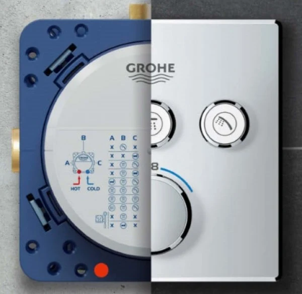 Grohe Grohtherm SmartControl Baterie dus cu termostat cu 3 iesiri, patrata
