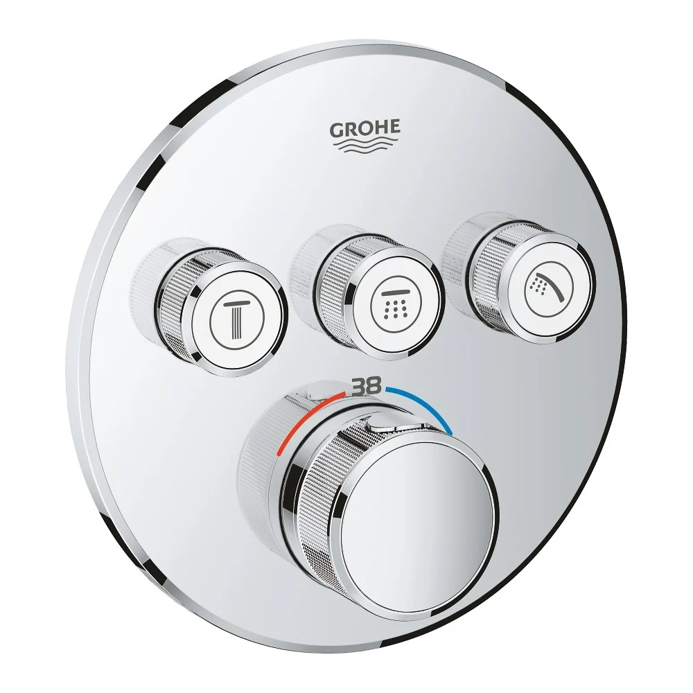 Grohe Grohtherm SmartControl Baterie dus cu termostat cu 3 iesiri, rotunda