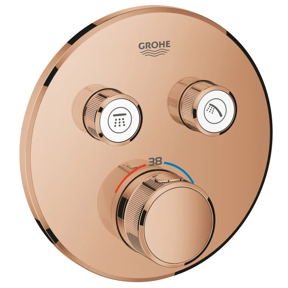 Grohe Grohtherm SmartControl Baterie dus cu termostat si 2 iesiri, rotunda, cupru (warm sunset)