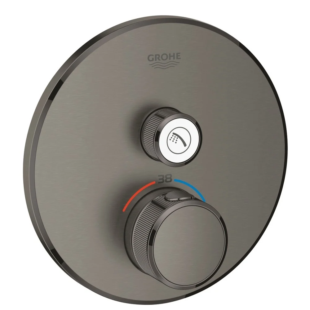 Grohe Grohtherm SmartControl Baterie dus cu termostat si 1 iesire, rotunda, antracit mat (brushed hard graphite)