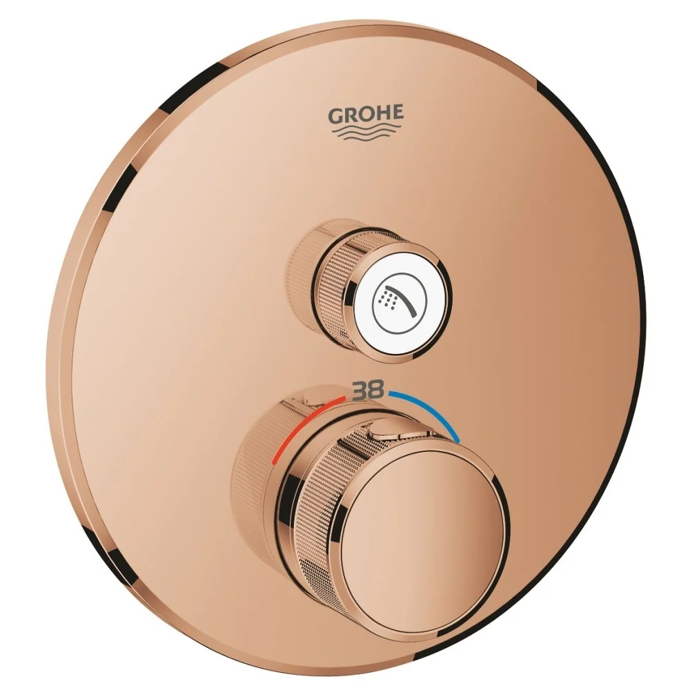 Grohe Grohtherm SmartControl Baterie dus cu termostat si 1 iesire, rotunda, cupru (warm sunset)