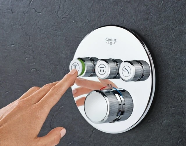 Grohe Grohtherm SmartControl Baterie dus cu termostat si 3 iesiri, rotunda, cupru (warm sunset)