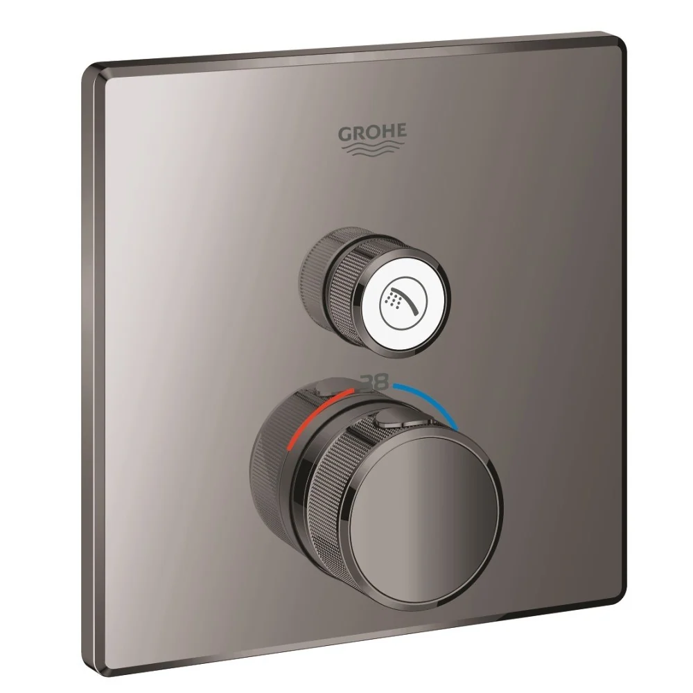 Grohe Grohtherm SmartControl Baterie dus cu termostat si 1 iesire, patrata, antracit (hard graphite)