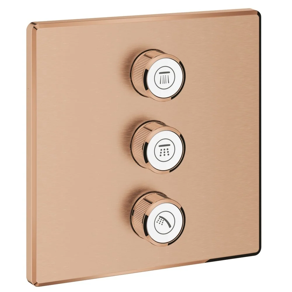 Grohe Grohtherm SmartControl Unitate de control dus incastrata, patrata, cupru mat (brushed warm sunset)