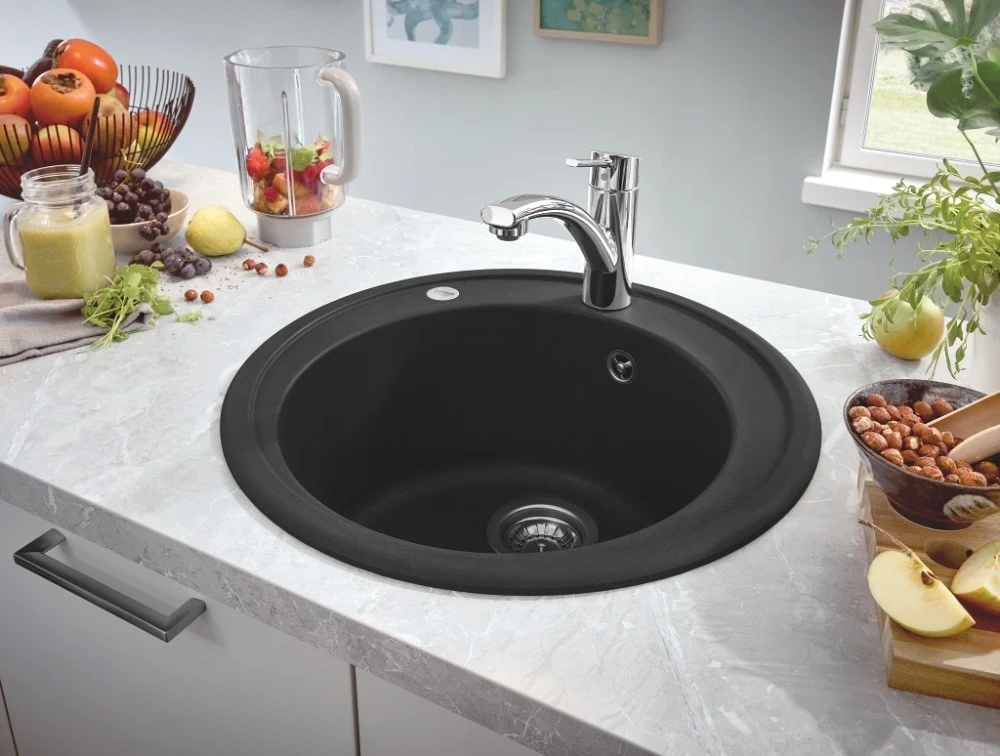 Grohe K200 Chiuveta bucatarie granit Ø51 cm, negru