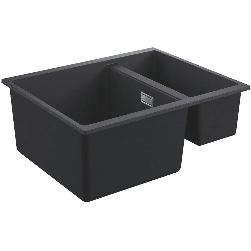 Grohe K500 Chiuveta bucatarie granit cu 2 cuve asimetrice, 56x46 cm, negru
