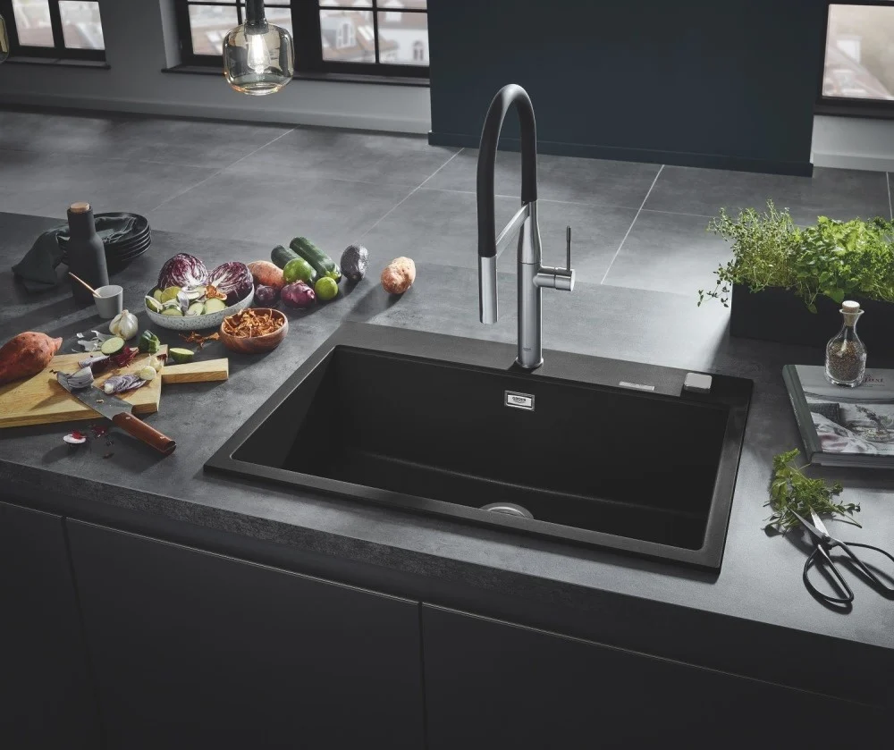 Grohe K700 Chiuveta bucatarie granit cu 1 cuva, 78x51 cm, negru