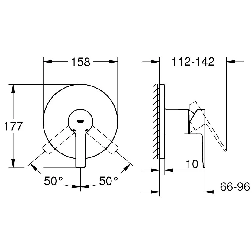 Grohe Lineare Baterie dus monocomanda incastrata, antracit mat (brushed hard graphite)
