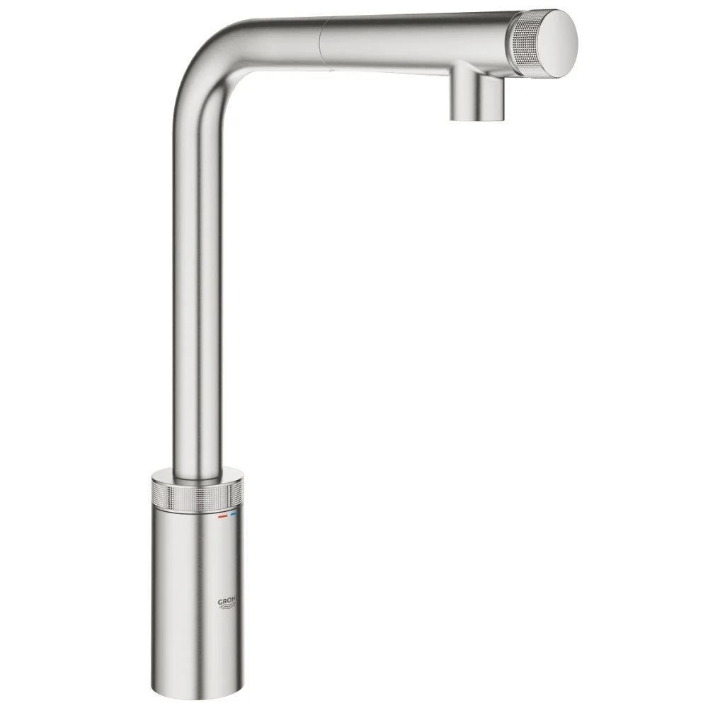Grohe Minta Baterie chiuveta bucatarie cu dus extractibil si buton SmartControl, aspect inox (supersteel)