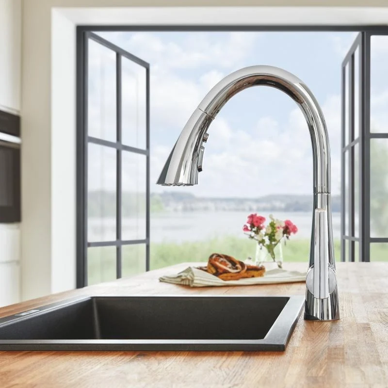Grohe Zedra Baterie chiuveta bucatarie monocomanda cu dus extractibil, crom
