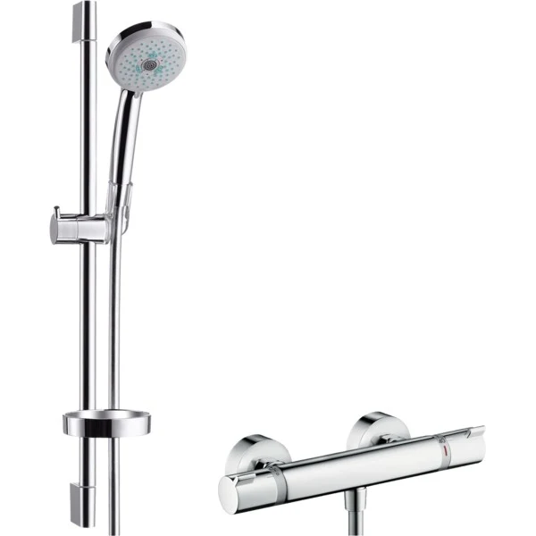 Hansgrohe Croma 100 Multi/Ecostat 1001 SL Combi Baterie dus cu bara 65 cm