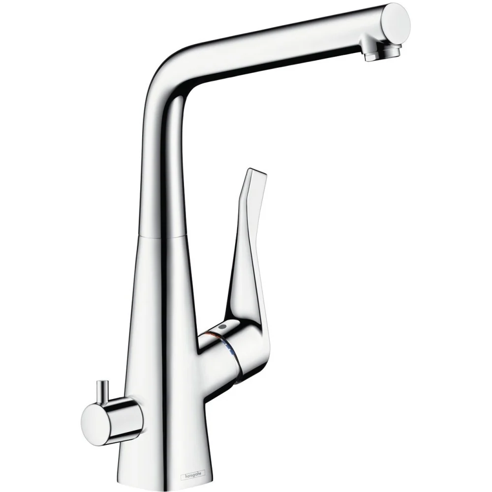 Hansgrohe Metris Baterie chiuveta bucatarie monocomanda cu supapa de inchidere, crom